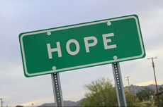 "Hope" sign